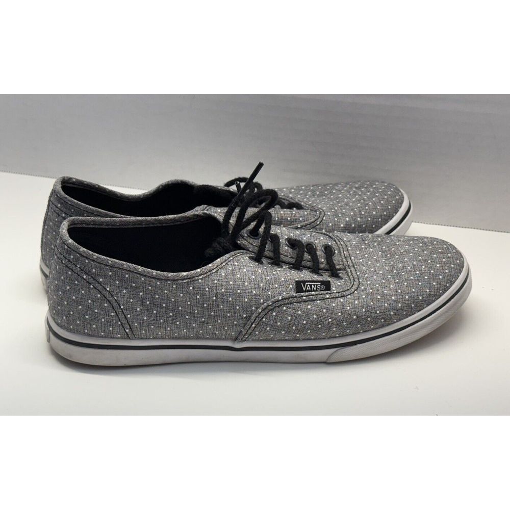 Vans Women's Gray Polka Dot Low Top Lace Up Canvas Shoes Size 7